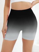 Shorts De Yoga Para Mujer Cintura Alta Sin Costuras Ombre Scrunch Para Ejercicio Correr Y Gimnasio Material De Poliéster - details 2
