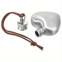 Botella De Agua De Acero Inoxidable En Forma De Corazón Pequeña Botella De Vino Portátil Para Exteriores Flasque Hip 1PC - details 1