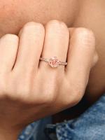 Pandora-Anillo with Bright Pink Crown-Baño de Gold Rose de 14 K - details 0