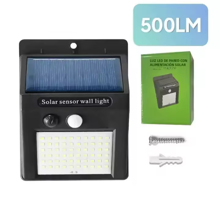 Lámpara Solar Exterior 20000LM Con Sensor De Movimiento Y Control Remoto Luz De Escenario Solar Potenciada Para Calle Puerta IP68 ABS - 1