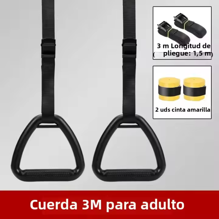 Anillos De Gimnasia Con Manillares Para Remo Ajustables Para Niños Y Adultos Equipamiento De Entrenamiento De Fuerza Y Fitness Para Casa - 1