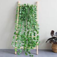 1/2PCS Simulación De Planta De Pared Verde Para Interior Decoración De Flores Rattan Falsas Hojas Verdes Begonia Adorno De Pared Colgante De Plástico - details 11