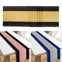 Corredor De Mesa Negro Y Oro Para Cumpleaños Fiesta Decoraciones Retiro Aniversario Graduación Suministros Cubierta De Mesa - details 1