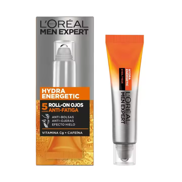 L'OREAL PARIS MEN EXPERT Hydra Energetic Roll-On Ojos Contorno de ojos antifatiga efecto hielo 10 ml - 1