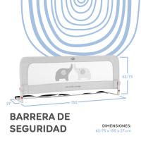 ms Innovaciones Barandilla Cama Nido - Barrera para Cama de 2 Alturas Abatible, 50 x 30 x 150 cm - details 1