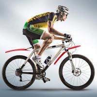 Juego de guardabarros y bicicletas-Espesante universal y ampliar los guardabarros Bicicletas de montaña, guardabarros delantero y trasero, guardabarros y A; Bicicletas ajustables para bicicleta de carretera de montaña, Rojo - details 3
