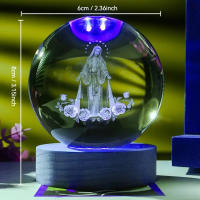 Lámpara De Cristal 3D Grabado Por Láser De La Virgen María Decoración Para El Hogar Regalos Para Mamá Y Esposa Para Devotos - details 1