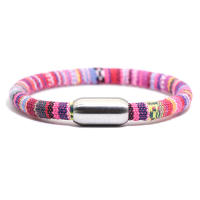 Pulsera Bohemia Unisex Acero Inoxidable Con Imán 8mm Cadena Pulsera Turca Minimalista Regalo Para Pareja Amor Joyas - details 7