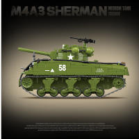 Juguete De Bloques De Construcción Militar Para Niños M4A3 Sherman Medium Tank Caja De 480 Piezas Edad Recomendada 6-14 Años - details 4