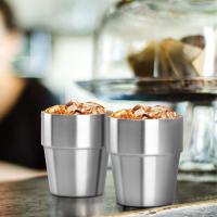 Juego De 3 Copas De Acero Inoxidable 304 Para Exteriores Y Camping Copas Plegables Portátiles Para Viajes Y Café Herramienta De Aventura Al Aire Libre - details 4
