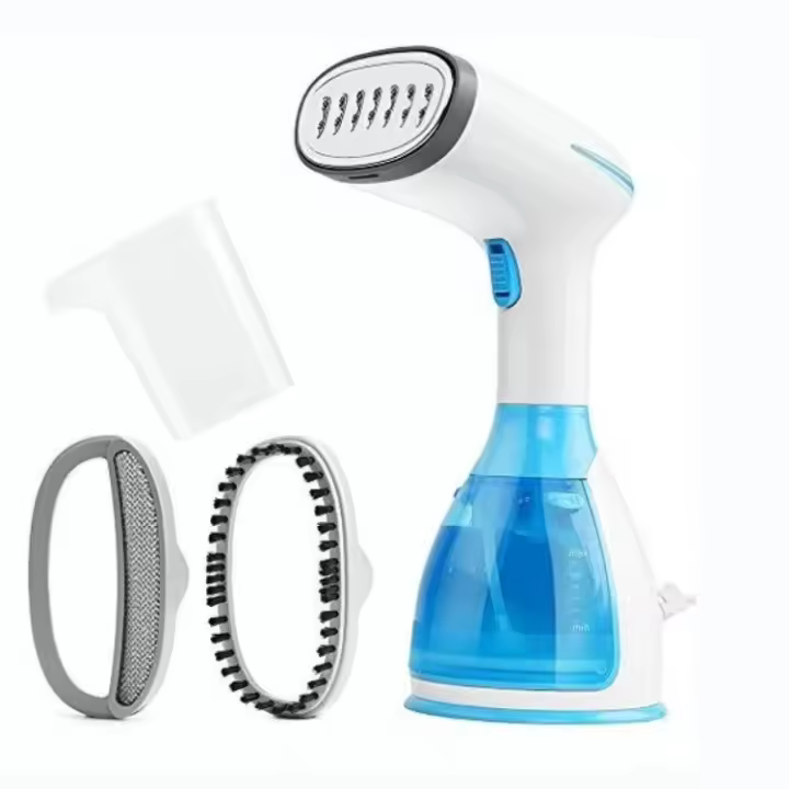 Placa de vapor vertical con mango ergonómico para eliminar Arrugas, desinfectar y desodorizar la ropa. 1500W de potencia, anti Goteo System, calienta en 45 segundos, capacidad de 280 ml, pesa solo 1kg y Vien con accesorios - 1