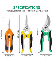 Tijeras De Podar Manuales De 3 Piezas Acero Inoxidable Para Recogida De Flores Y Frutas Herramienta De Jardinería Para Árboles - details 4