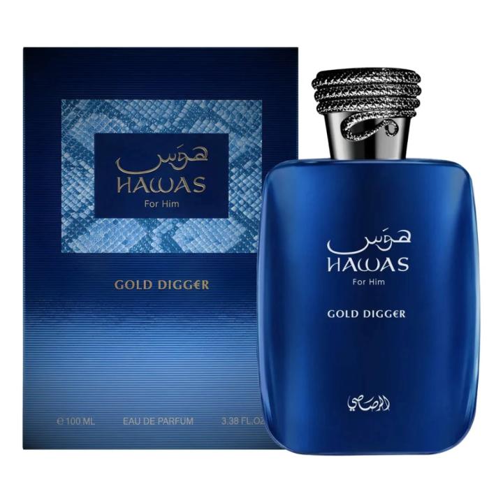 Perfume Árabe 100% original Rasasi Hawas Gold Digger Hombre 100 ml – Amaderado y Sofisticado — oferta en Miravia