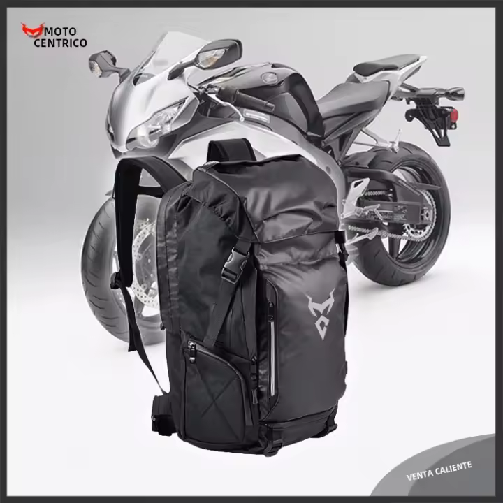 MOTOCENTRIC Mochila Impermeable Para Motocicleta Multifuncional Bolsa De Viaje Para Moto Con Espacio Para Casco De Motocicleta Y Banda Trasera - 1