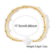 Pulsera Bohemia De Concha Y Cobre Con Crucifijo Calidad Superior Antioxidante Pulsera Elástica Para Mujer Moda 2024 - details 4