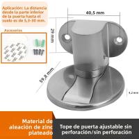Parador De Puerta Magnético De Aleación De Zinc Sin Perforar Ajustable En Altura Soporte De Puerta Anticolisión Obrero Oculto Herramienta De Puerta Multicolor - details 10