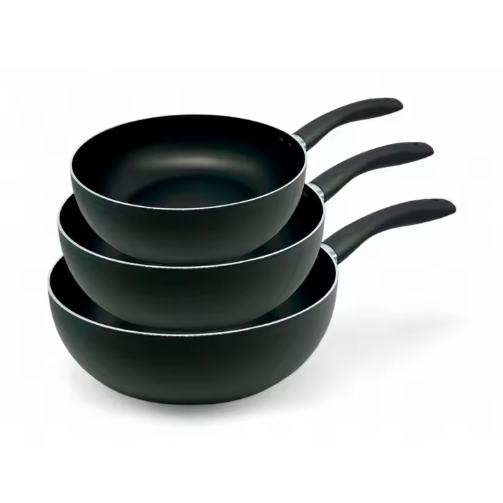 Set de 3 Sartenes Hondas Aluminio Antiadherentes Para Todo Tipo de Cocina | Revestimiento Antiadherente | Superficie Honda con Calentamiento Rápido y Uniforme | Modelos a Elegir Ø20/24/26/28/32 CM | Libre de PFOA - Happy Friends - 1