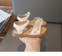 Sandalias De Verano Para Niñas Moda Bordada Transpirables Tallas Trueñas PU Cuero Cierre De Correa Flats Abiertos Para Playa Y Uso Casual - details 10