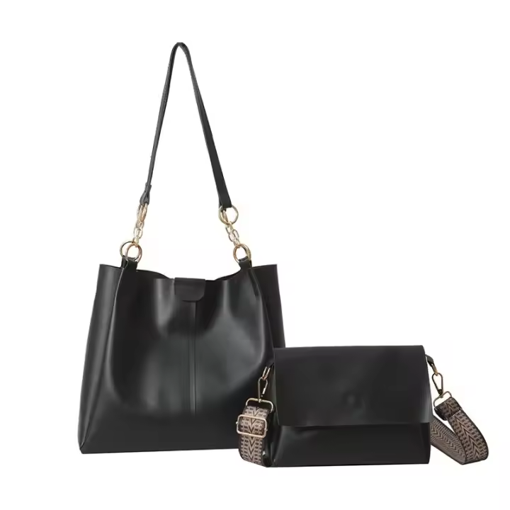 Bolso De Hombre Para Mujer XINXIANG Gran Capacidad Moda Cuero Retro Con Cierres Magnético Y Cadena Transversal - 1