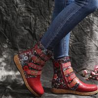 SP Botas Martin de nuevo de otoño E invierno de talla Grande 43 para Mujer, BOTAS Cortas de estil étnico, BOTAS Planas A Medio pantorrilla. - details 0