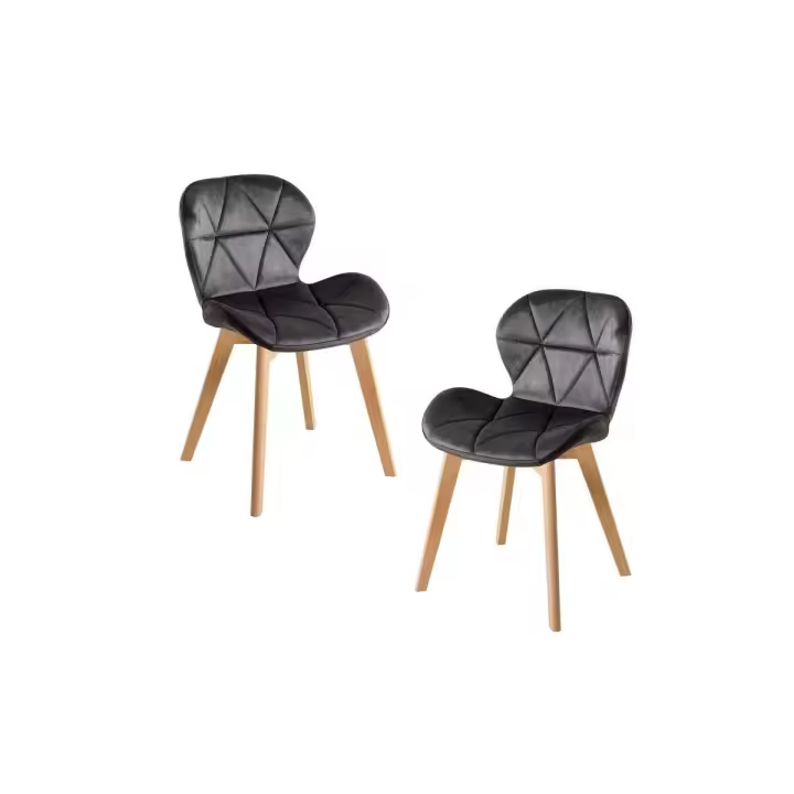 Pack 2 Sillas Zie Terciopelo - Gris - 1