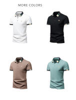 Camisa POLO Para Hombre Verano Moda Seda De Hielo Secado Rápido Manga Corta T-shirt Color Sólido Suelta Collar De Negocios Algodón Puro Top - details 4