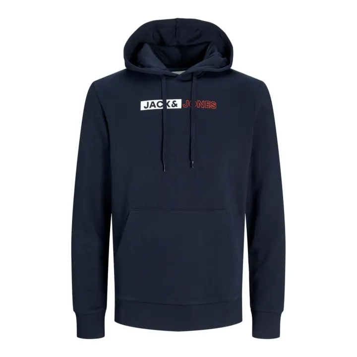 Jack & Jones Hombre sudadera con capucha ajustable y bolso frontal JJECORP SWEAT PLAY NOOS Moda casual informal OTOÑO INVIERNO REF 12233599 - 1