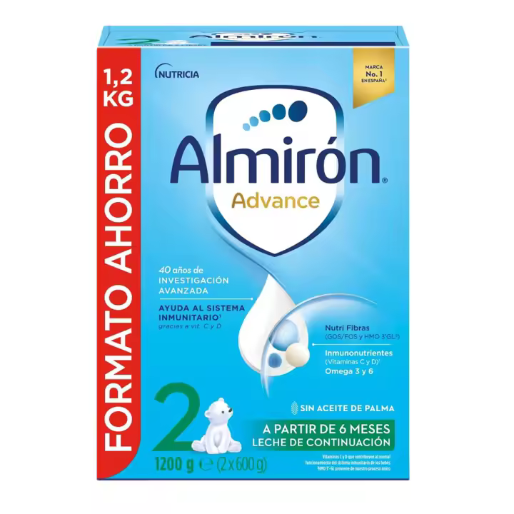 🎀 Almirón Advance 2-Leche en Polvo Bebé | Etapa 2 | Fórmula infantil en polvo apta para bebés de 6 a 12 meses - 1