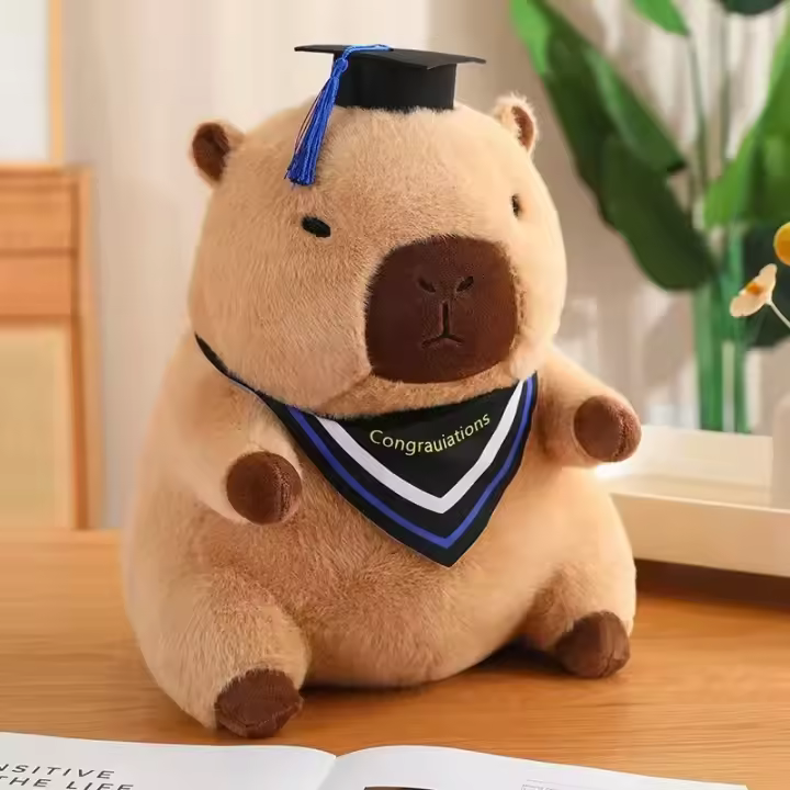 Mochila De Peluche Con Animales: Chapéu De Morango Capivara Tartaruga Y Mano Anel Pingente Pequeño Simulación Para Decoración Y Juguetes - 1