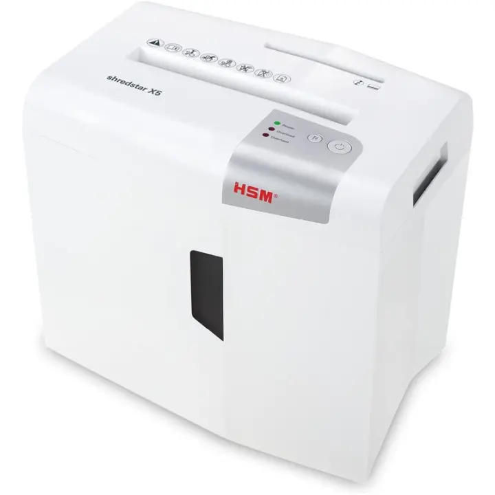 HSM X5 triturador de papel Corte en partículas 58 dB 22 cm Plata, Blanco - 1