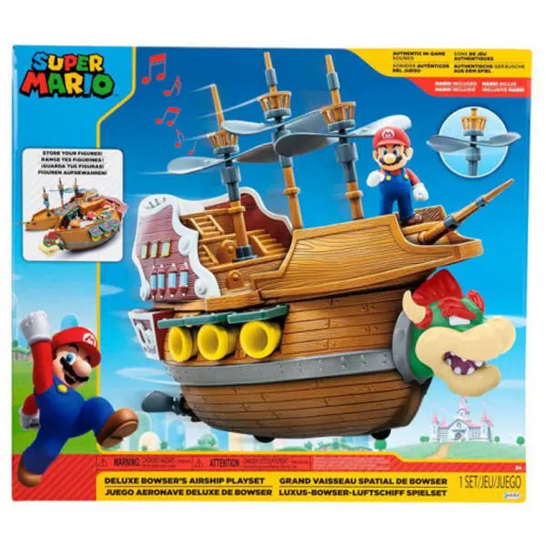 Playset Deluxe Aeronave Bowser Super Mario NintendoFigura  Coleccionable - Idea de Regalo- Mercancia Oficial - Juguetes para Niños y Adultos - Movies Fans - Muñeco para Coleccionistas y Exposición - 1