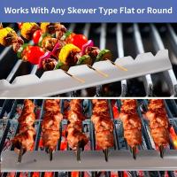 2pcs Soporte Para Kebab Universal Adecuado Para Barbacoa Herramientas De BBQ Para Cocina Patio Hogar Camping Metal Inoxidable - details 5