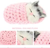 Sleeping Cat Doll Simulation Vocalize Small Cat Stuffed Animal Plush Toy Kitten with Meows Sound - details 3