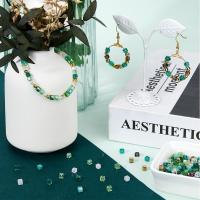 Kit De Hacer Collares Con Cuentas De Vidrio Cuadradas 4mm 6 Colores Transparentes Verde AB Platinado Facetadas 300Pcs Por Caja - details 3