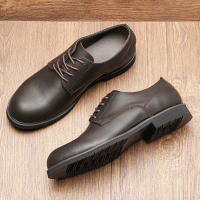 Zapatos Derbys Para Hombre De Cuero Genuino Ultraligeros Y Cómodos Moda Casual Negro Talla True Fit Material De Suela De Goma - details 2
