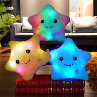 Almohada De Estrella Luminosa De 24CM Juguete Creativo De Peluche Suave Para Niñas Regalo De Cumpleaños Colores Variados Almohada De Estrella Para Niños - details 10