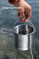 Tiartisan Tetera De Acero Inoxidable 750ml Plegable Portátil Para Camping Y Picnics Con Manoleta Herramienta De Cocina Al Aire Libre - details 2
