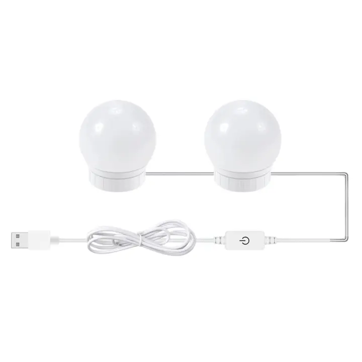 Espejo de maquillaje Hollywood con luces USB, 10 bombillas, 3 modos de iluminación, para mesa, montaje en pared (solo bombilla incluida) - 1