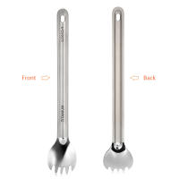 Lixada Set De Cuchillería De Titanio Con Manija Larga Para Exteriores Cuchara Y Cucharón Portátil Para Camping Picnic Viajes - details 2