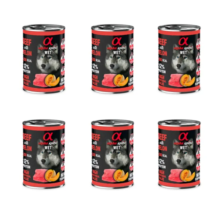 Alpha Spirit Canine Ternera con Melón para Perros Adultos 6x400g - 1