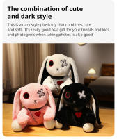 Oso De Peluche De Conejo Oscuro Estilo Gótico Rock Juguete Para Niños Decoración De Hogar Tamaño 25cm Relleno De Algodón PP - details 4