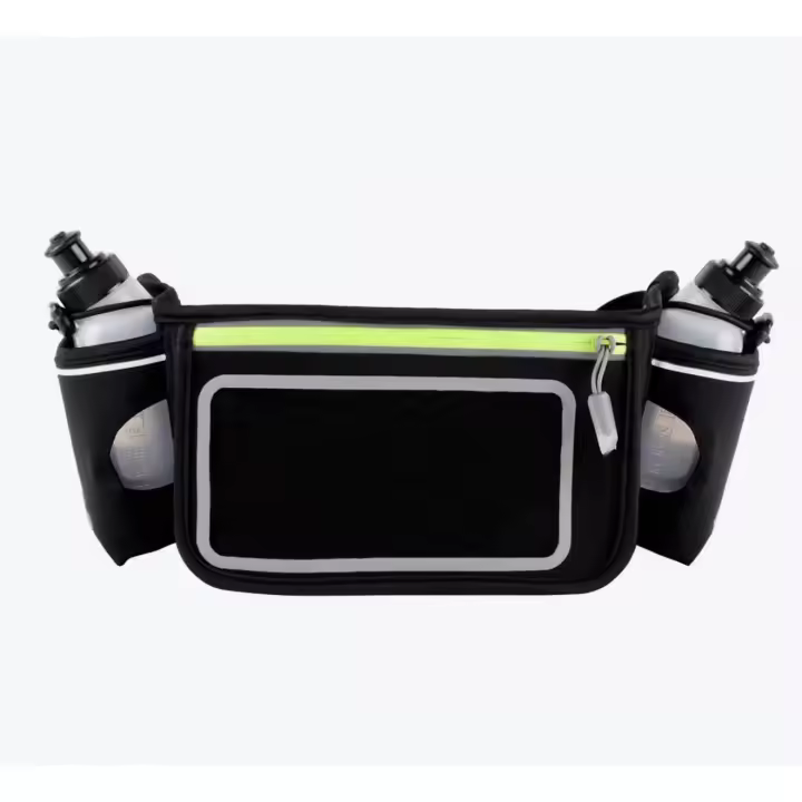IPSDI  Riñonera Running Deportiva Impermeable Multifuncional Bolso de Cintura con Portabotellas para Correr Senderismo Ciclismo para Hombre Mujer - 1
