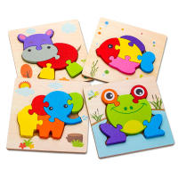 Rompecabezas De Madera Montessori Para Bebés Juego Educativo 3D Animal De Película Juguetes Para Niños De 1 a 3 Años Unisex - details 25