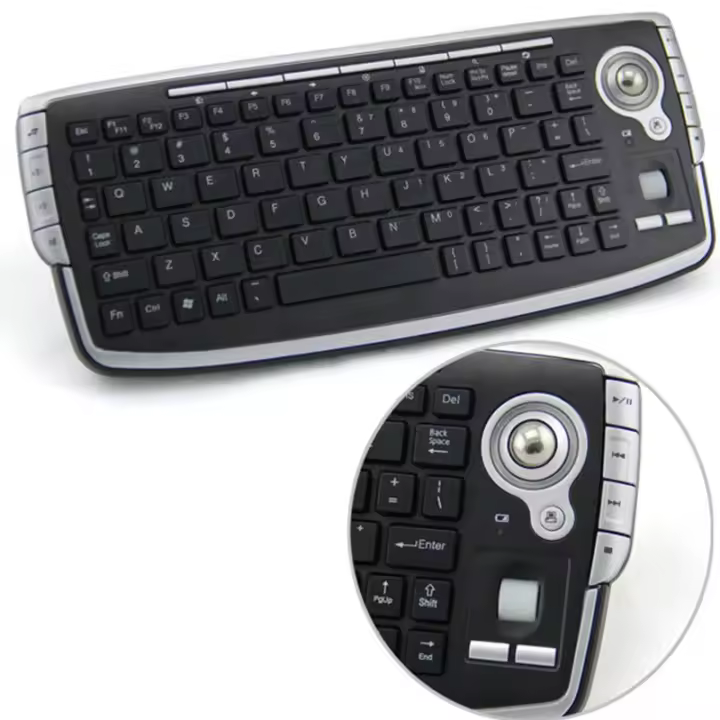 Teclado Mini Portátil Inalámbrico 2.4G Con Ratón Trackball Y Rueda De Desplazamiento Para Laptop TV Box PC USB Membranoso Inglés - 1