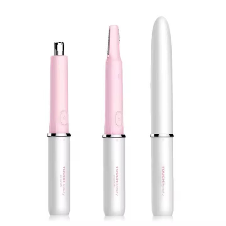 Recortadora de vello, adecuada para cejas faciales, nariz, orejas y vello corporal, depiladora todo en uno, unisex, afeitadora de doble hoja, con batería - 1