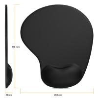 Alfombras de Raton Negra antideslizante y cómoda con reposamuñecs de espuma de gel para el cargador portátil. Compatible con Ratones láser y ópticos. Color Negro. - details 1