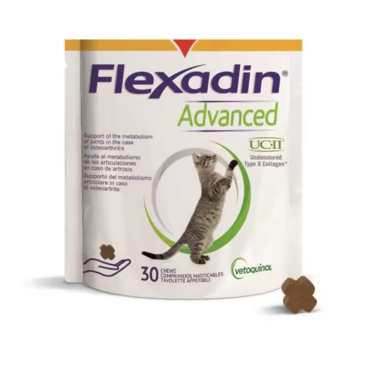 Flexadin Advanced UCII para gato 30 chews suplemento condroprotector Vetoquinol - 1