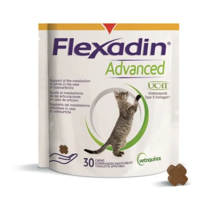 Flexadin Advanced UCII para gato 30 chews suplemento condroprotector Vetoquinol - 1