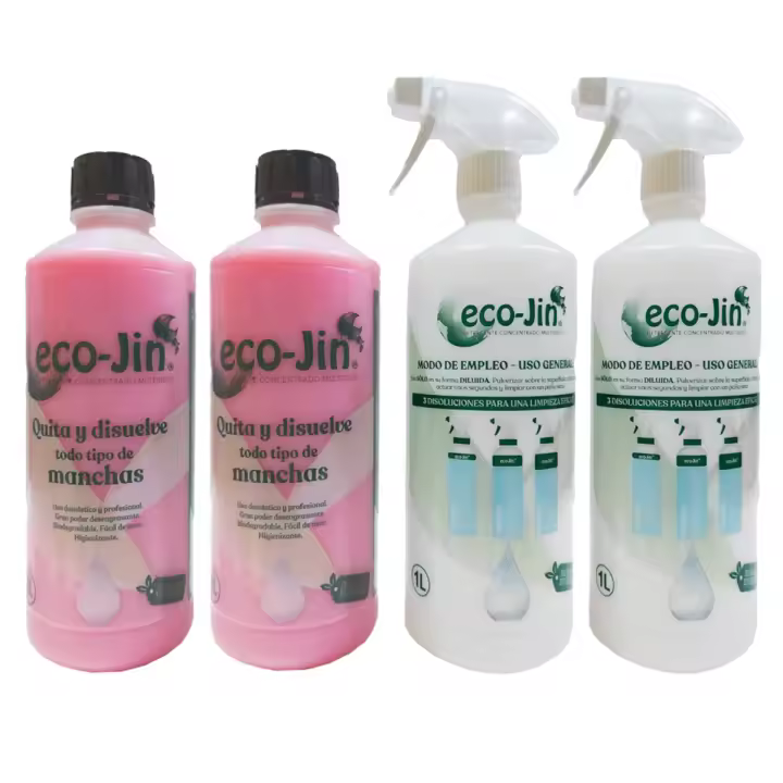 ECO JIN LIMPIADOR 2 HOME MULTIUSOS + 2 PULVERIZADORES- DETERGENTE EXTRA CONCENTRADO , PRODUCTO REVOLUCIONARIO , DESENGRASANTE , TALCO  (P-002) - 1
