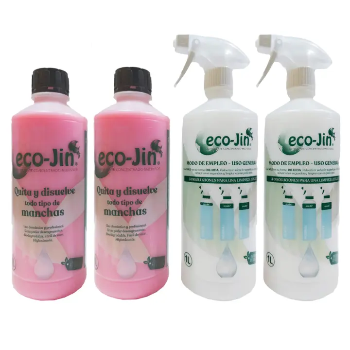 ECO JIN LIMPIADOR 2 HOME MULTIUSOS + 2 PULVERIZADORES- DETERGENTE EXTRA CONCENTRADO , PRODUCTO REVOLUCIONARIO , DESENGRASANTE , TALCO  (P-002) - 1